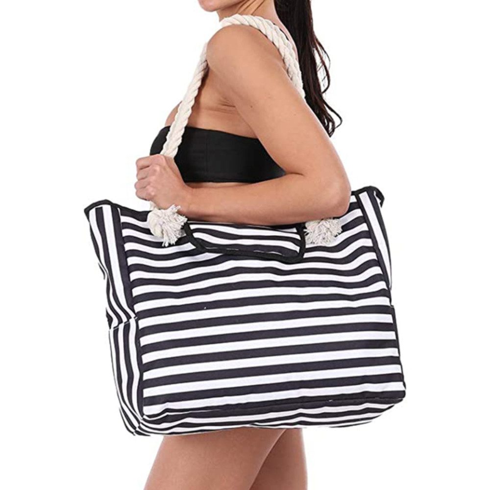 Blusmart Strandtasche Große Strandtasche für Damen mit kleiner Geldbörse (Segeltuch Umhängetasche, Beach Bag, Einkaufstasche Wasserdicht), Für Reisen, Strand, Schwimmbad