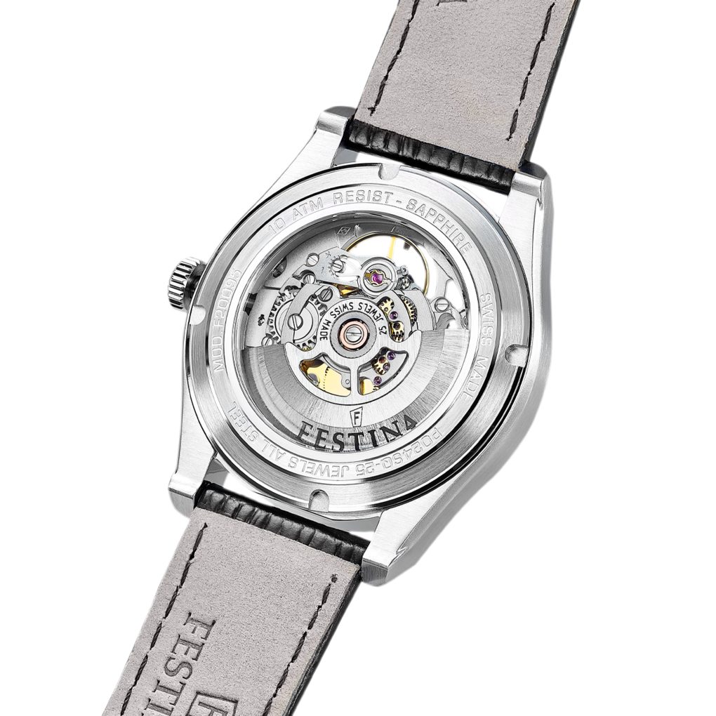 Festina Automatikuhr Automatic F20095_1, Armbanduhr, Herrenuhr, Swiss Made, Mechanische Uhr, Lederarmband