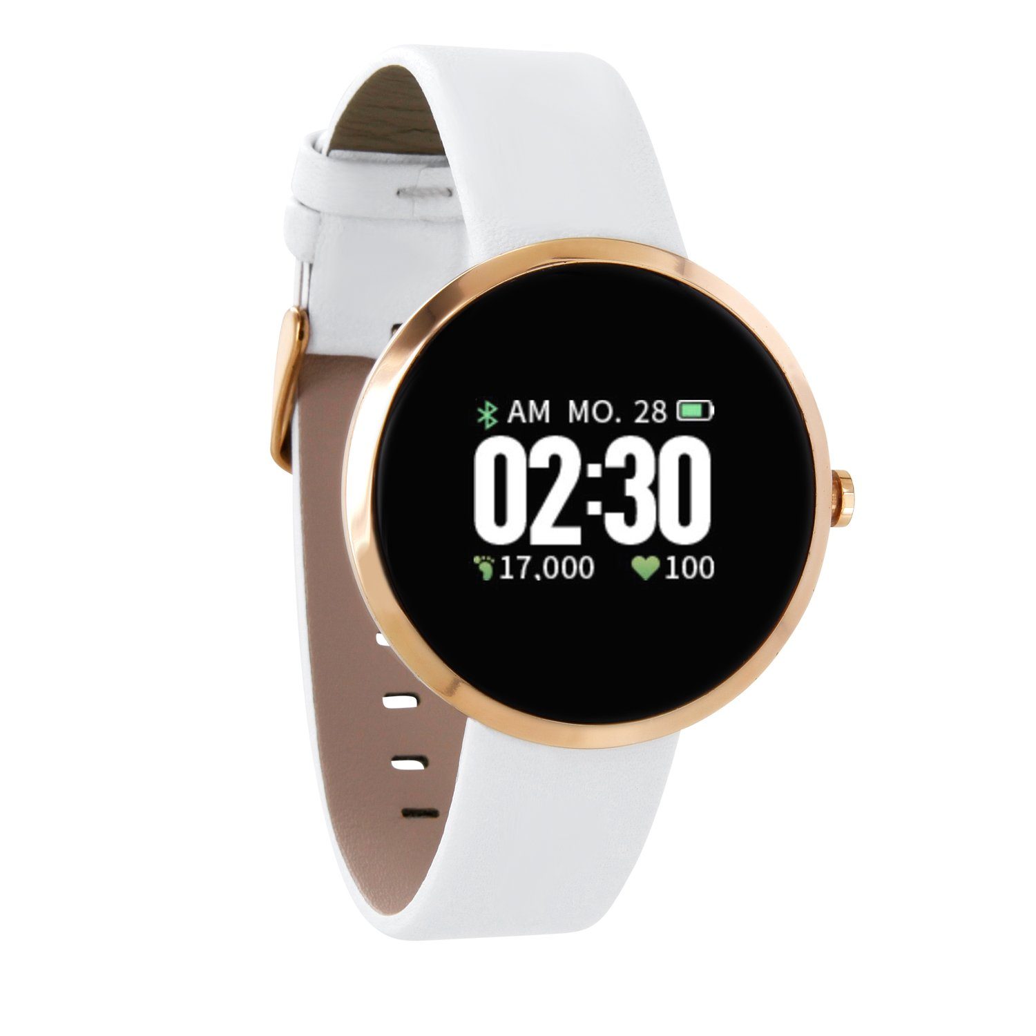 X-Watch SIONA COLOR FIT elegante Damenuhr mit Blutdruck- &  Herzfrequenzmesser Smartwatch (3,7 cm/1 Zoll) Fitness Tracker, Fitness  Tracker, Herzfrequenz, Blutdruck, Anrufanzeige, Edelstahl