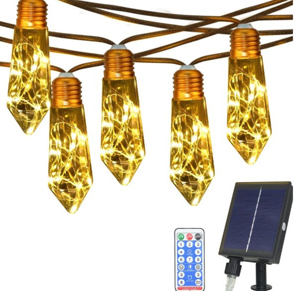 autolock LED Solarleuchte Solar Lichterkette Aussen Glühbirnen 10M