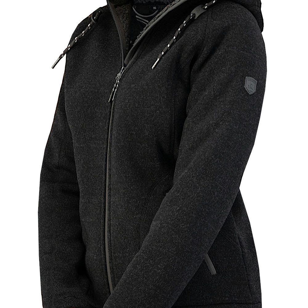 Kjelvik Strickfleecejacke Layla Fleece Jacke mit Kapuze Kuschelig Warm, leicht und atmungsaktiv – Bild 5 von 5