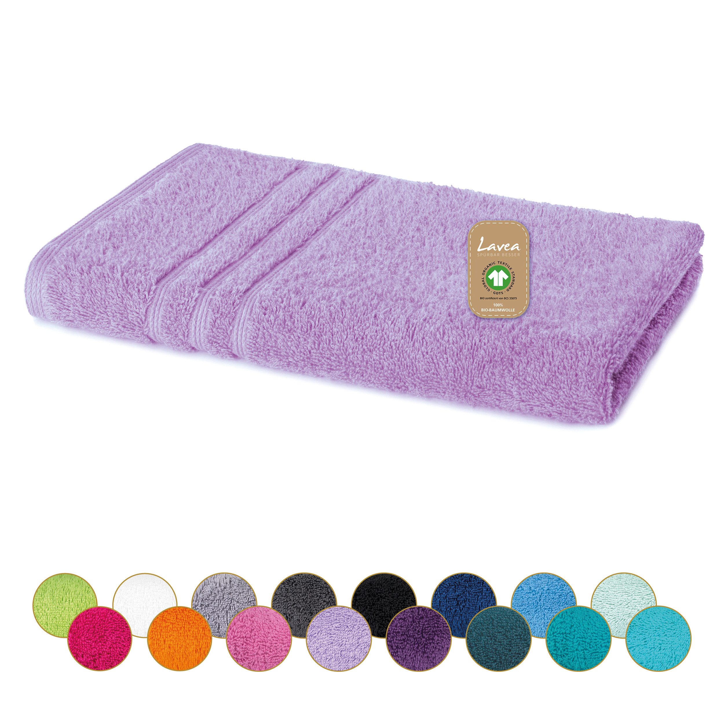 Lavea Handtücher Bali Handtuch 50x100 cm, Sporthandtuch, Fitness-Handtuch, Weiches Bio-Baumwollfrottee (1-St), pflegeleicht, GOTS-zertifiziert, extra saugstark mit 500g/m²