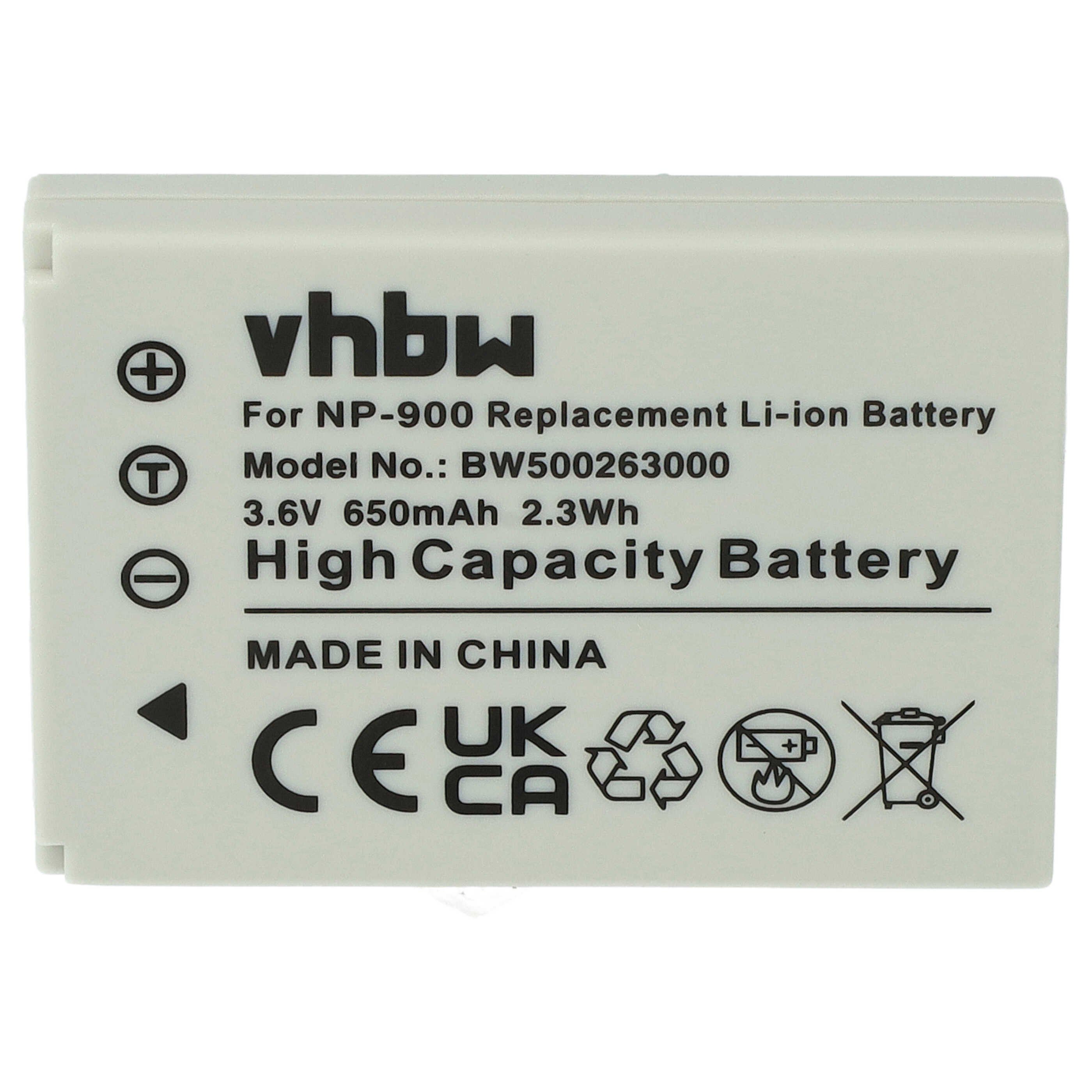 vhbw Ersatz für Sanyo 02491-0015-00 für Kamera-Akku Li-Ion 650 mAh (3,6 V)