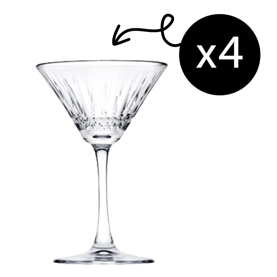 Pasabahce Gläser-Set Elysia Martiniglas, 6-tlg., Glas, Ideal für Cocktails, Martinis, 4er Set - 220 ml