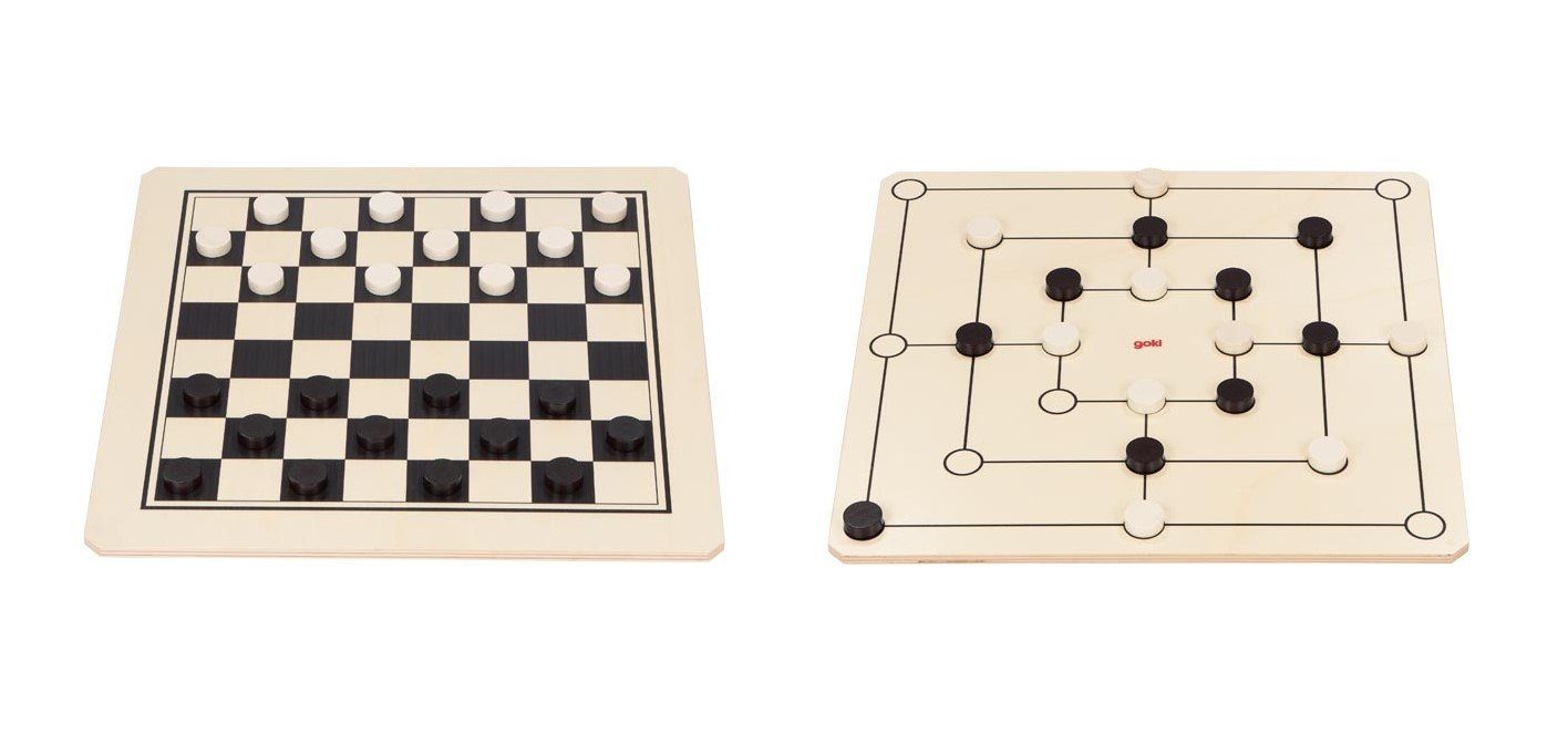 Schach- und Mühle/Dame-Spiel in Holzkassette mit Schachund Mühlefeld, -  Antiquitäten 2015/12/30 - Starting bid: EUR 400 - Dorotheum