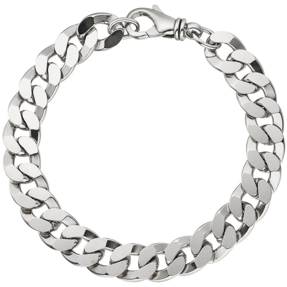 Schmuck Krone Panzerarmband 11,4mm Panzerarmband diamantiert, 925 Silber, 23cm, Silber 925