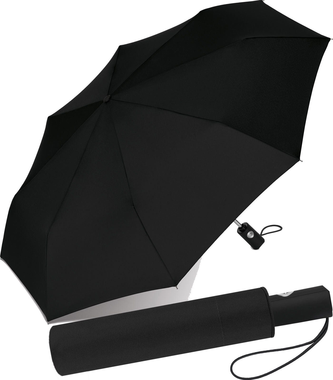 RS-Versand Taschenregenschirm schöner stabiler Regenschirm mit Auf-Zu-Automatik, für Damen und Herren, in vielen modischen Farben schwarz