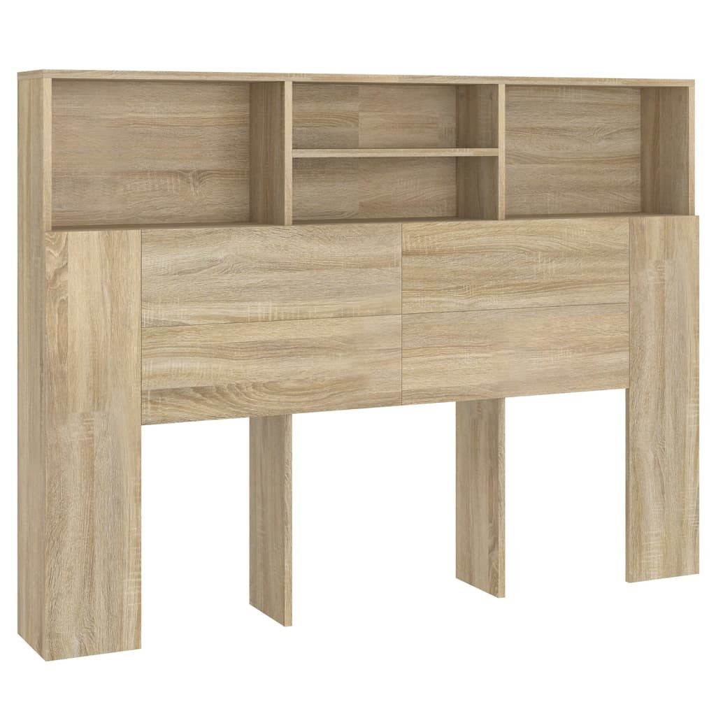 vidaXL Kopfteil, Bett Kopfteil mit Ablagen Sonoma-Eiche 140x19x103,5 cm
