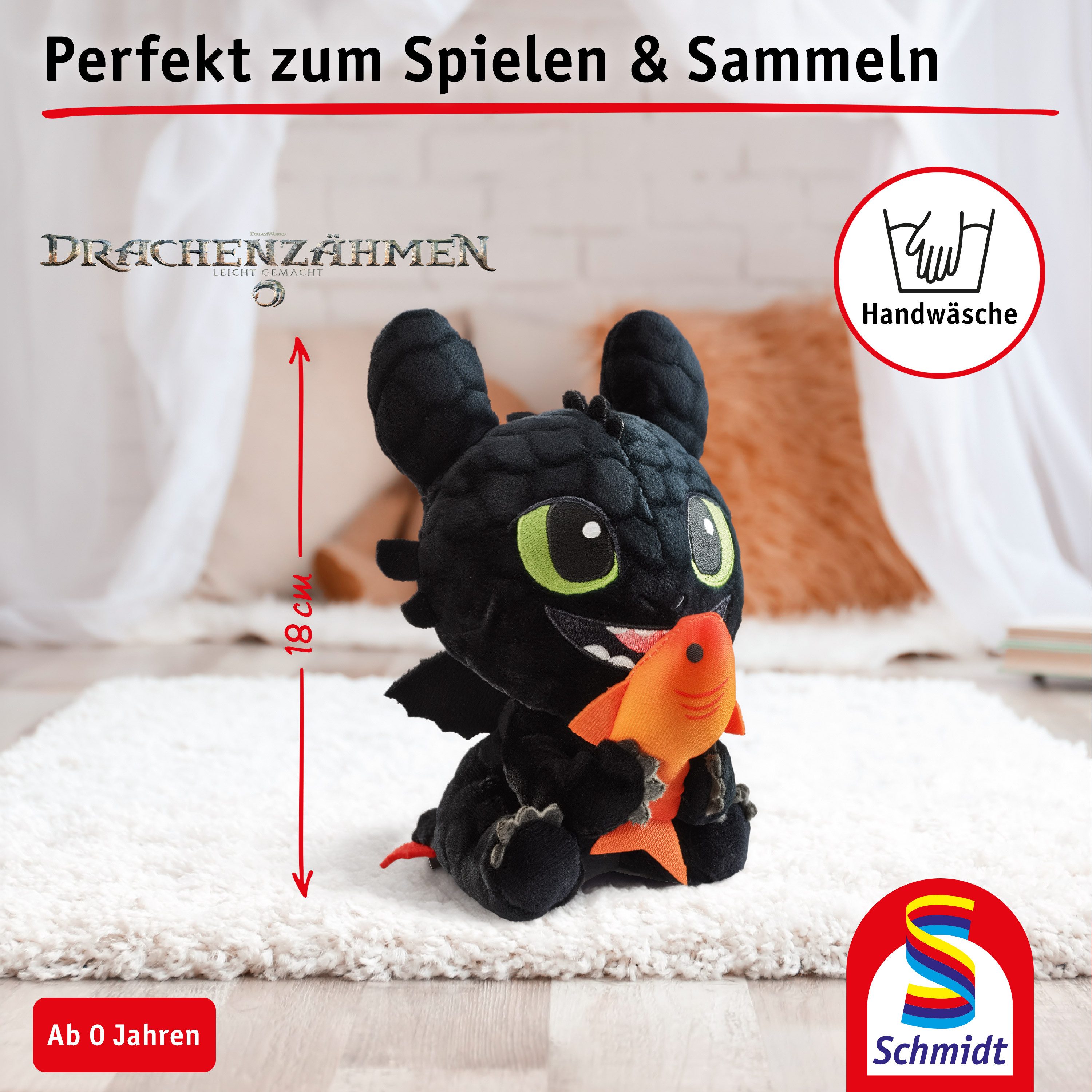 Schmidt Spiele Plüschfigur Dragons Ohnezahn 18 cm
