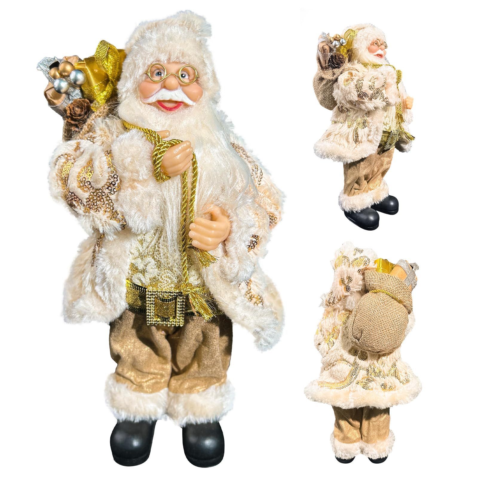 M&W DAS DESIGN Weihnachtsmann Weihnachtsmann-Figur mit Geschenksack stehende Tischdeko 32 x 18 x 8cm