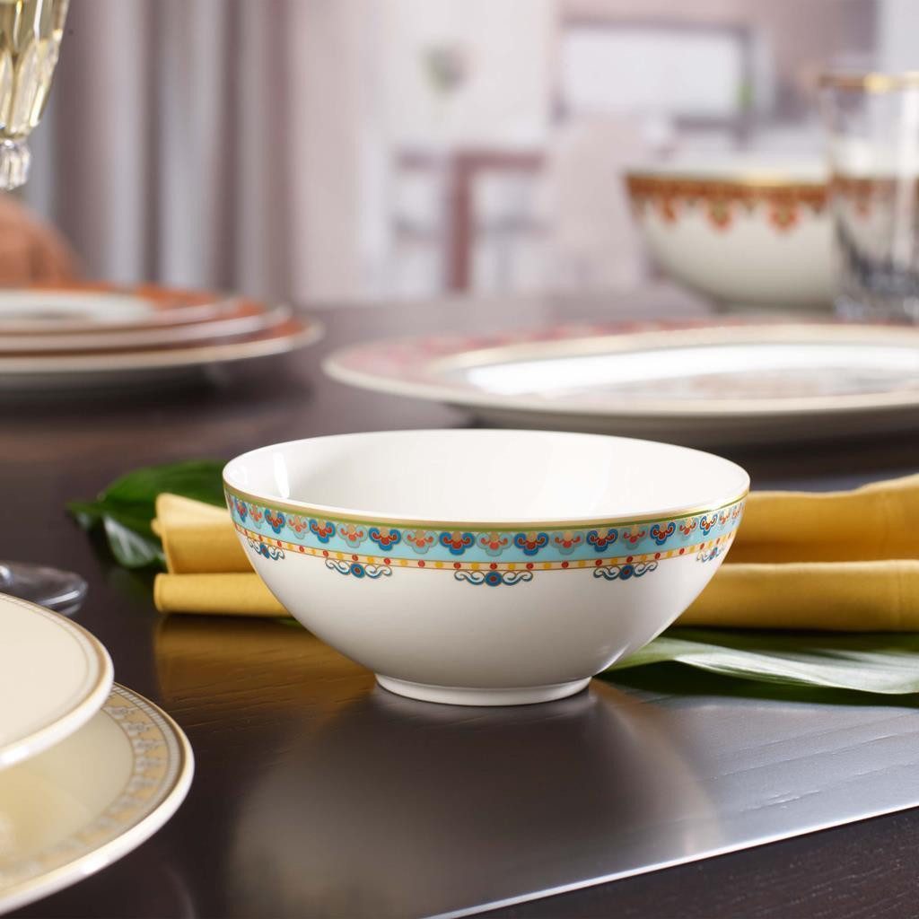 Villeroy & Boch Schale Samarkand Aquamarin Dessertschalen ø 13 cm 6er Set, Porzellan, (6x Schale, 6-tlg)