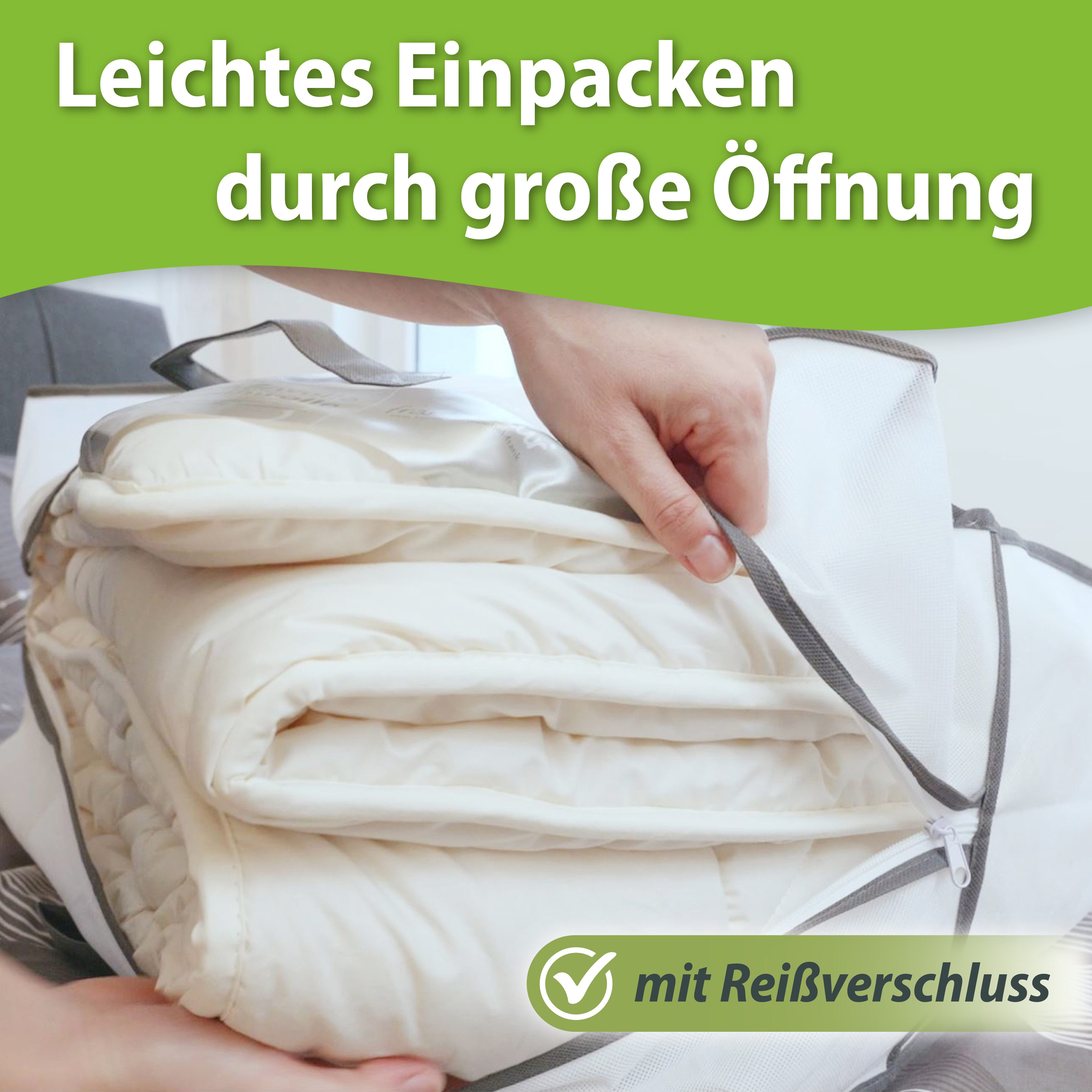 franknatur Aufbewahrungstasche (2-tlg), leichte robuste Tasche, Vliesmaterial, mit Sichtfenster