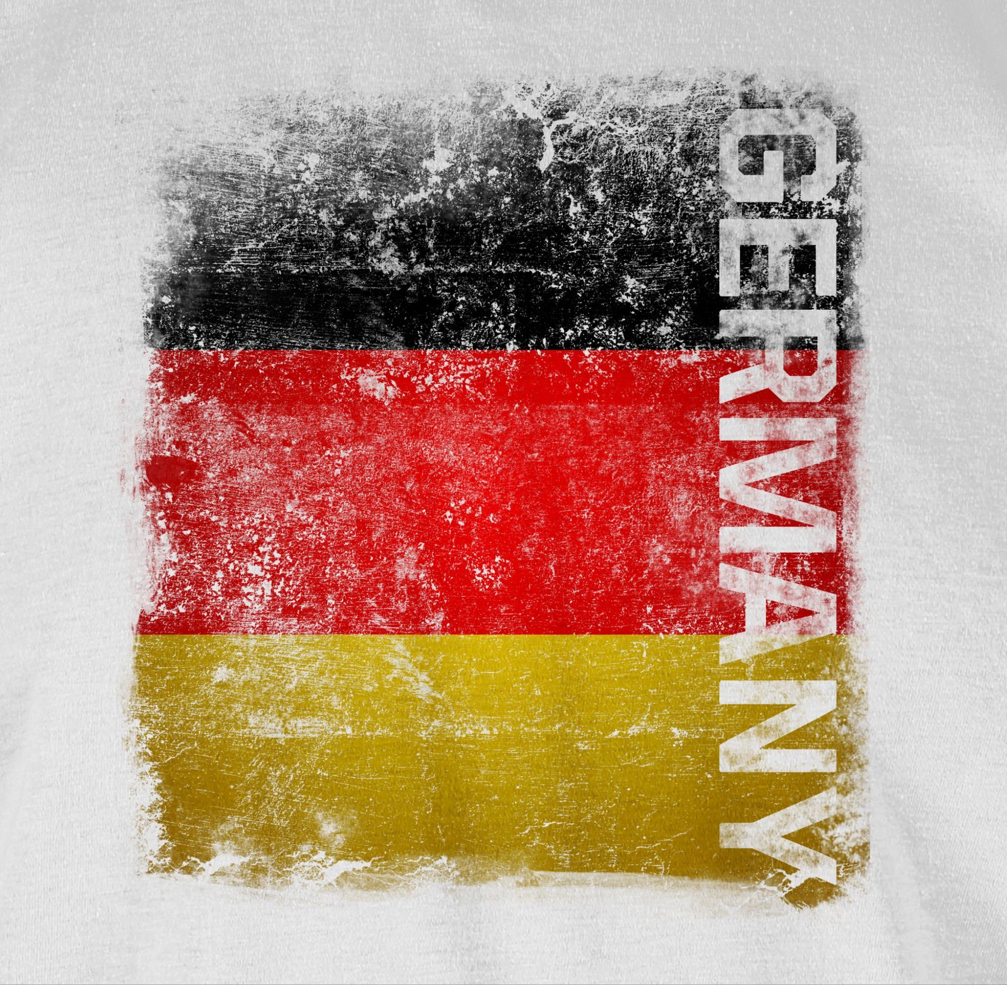 Flagge EM T-Shirt 2 2024 Fussball Vintage Shirtracer Weiß Germany