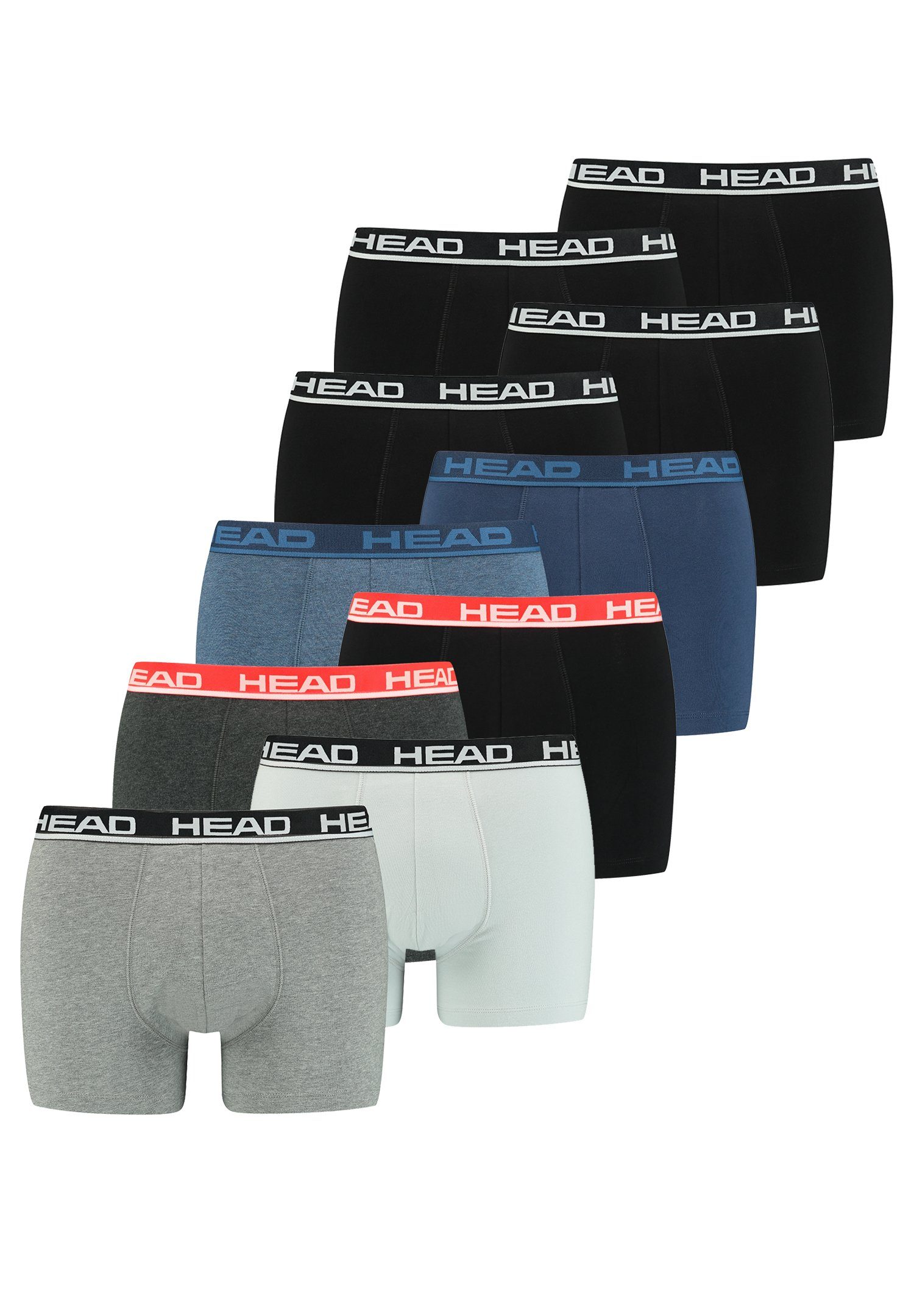 Boxershorts Black/Blue Red/Grey 10er-Pack) 10-St., (Spar-Set, Head Boxer Head Basic Heaven/Grey 10P Combo