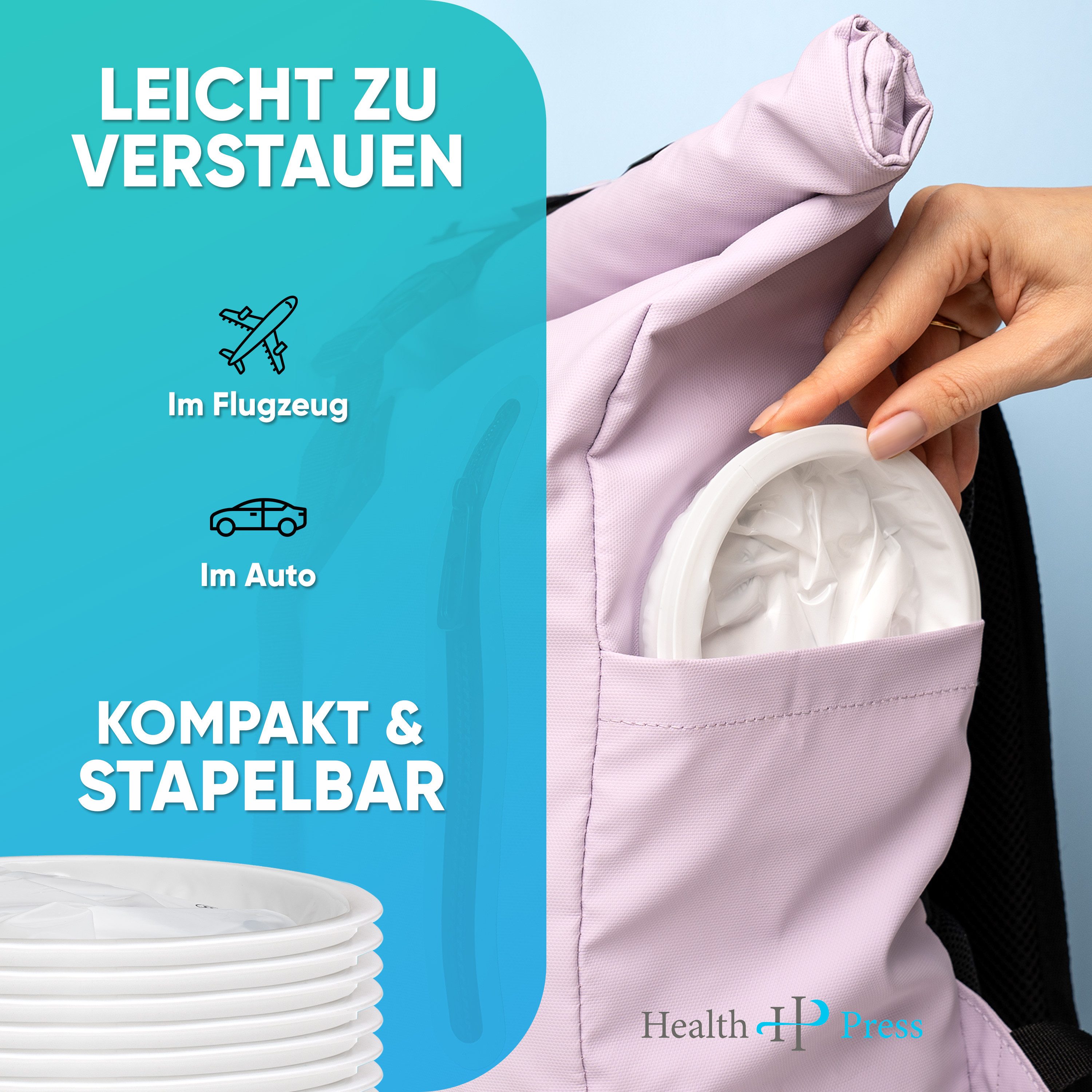 Health Press Spucktuch Auffangbeutel – Brechbeutel 1000 ml, (25-tlg), mit Mundstück