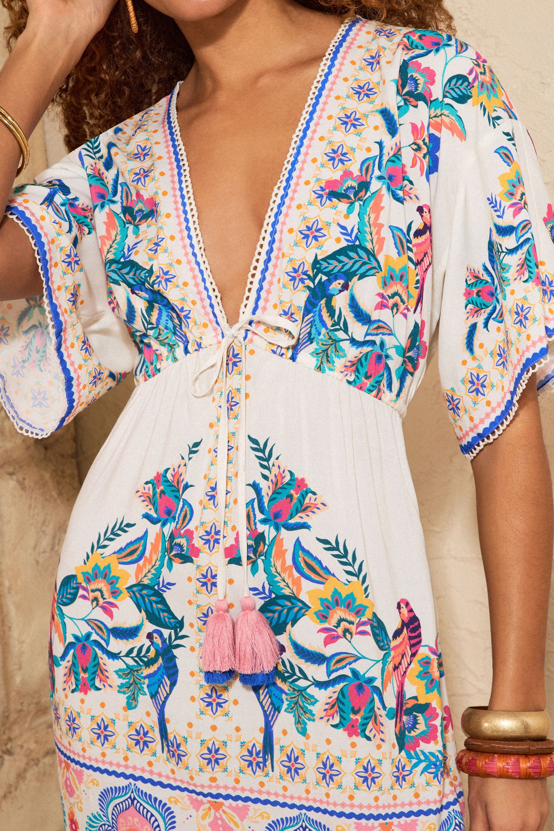 Love & Roses Strandkleid Love & Roses Kaftan Cover-up-Kleid (1-tlg)