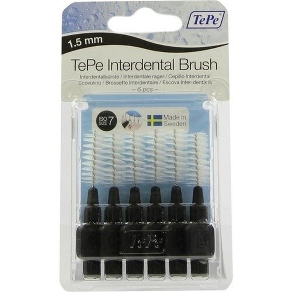 TePe Interdentalbürsten TEPE Interdentalbürste 1,5mm schwarz 6St