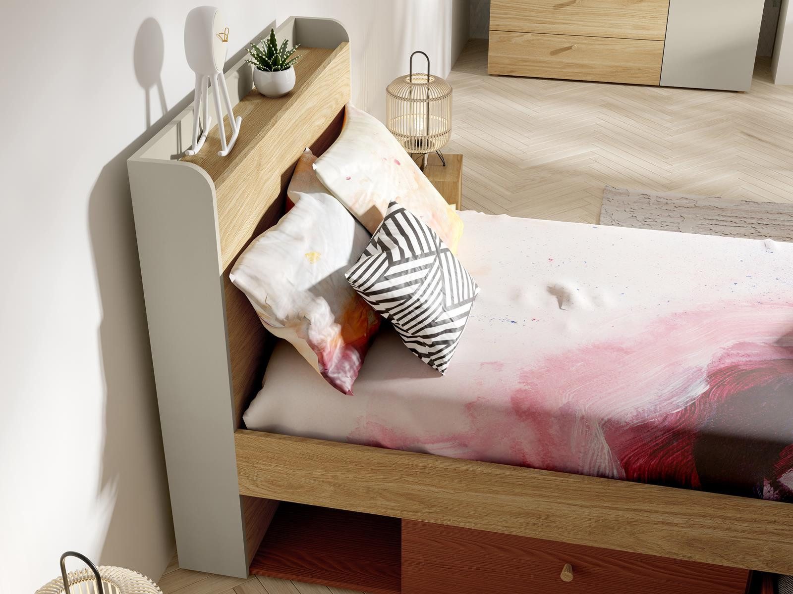Compleo Kleiderschrank schmal, Kinderzimmerschrank mit 3 Schubladen SKY