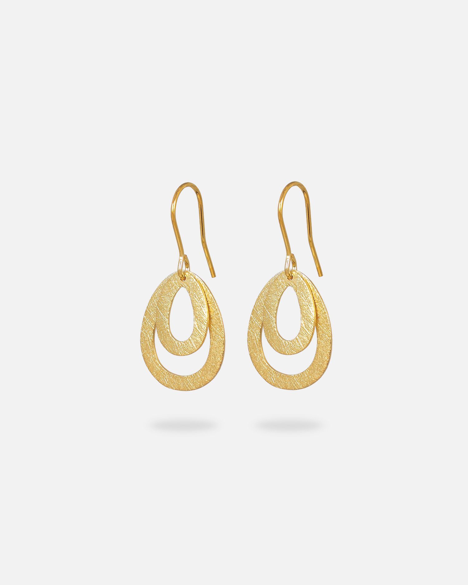 Pernille Corydon Paar Ohrhaken Mini Double Drop Ohrringe Damen 2,5 cm, Silber 925, 18 Karat vergoldet
