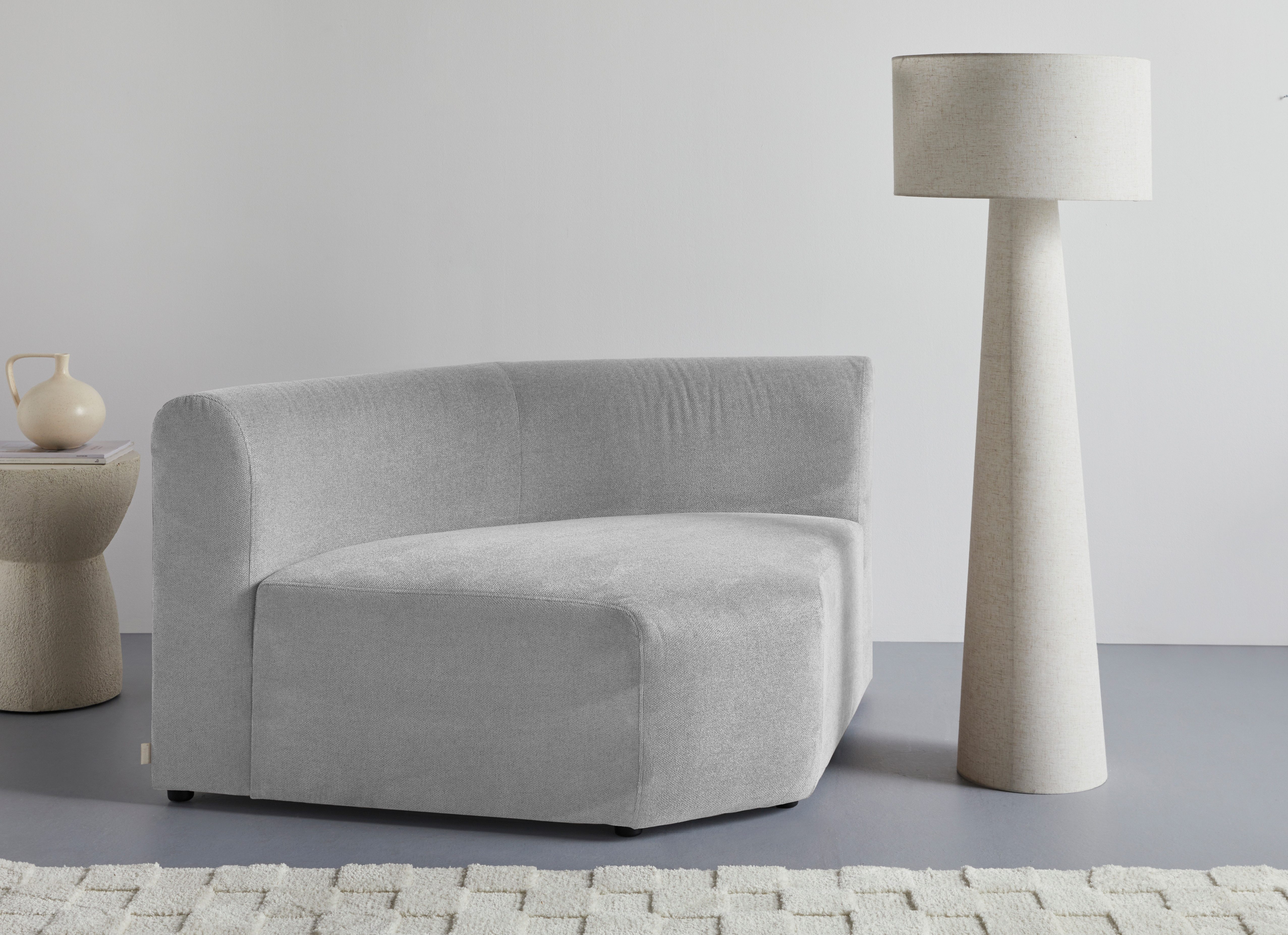 LeGer Home by Lena Gercke Sofa-Eckelement LYZA mit gerundeter Rückenlehne, Maße B/T/H: 122/104/74 cm, als Modul oder separat verwendbar, für individuelle Zusammenstellung