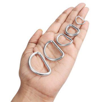 Belle Vous Rundstahlkette Nickel D-Ringe (120 Stück) - DIY-Zubehör, Metall, Silver Metal Rings (120 pcs) - Nickel D-Rings