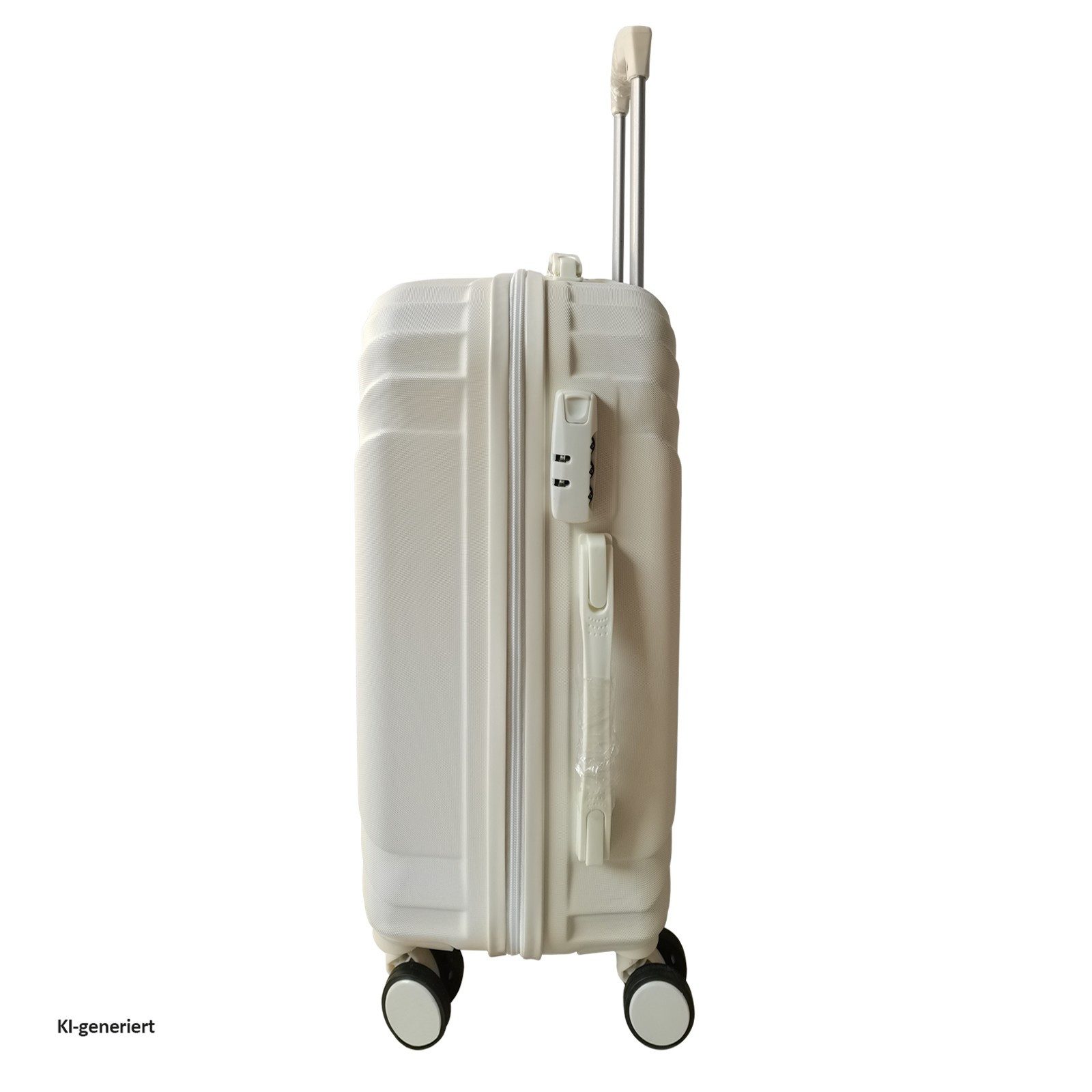 NTK-Collection Hartschalen-Trolley Hartschalenkoffer 2er-Set Mabell Weiß, 4 Rollen, Reisegepäck Trolley