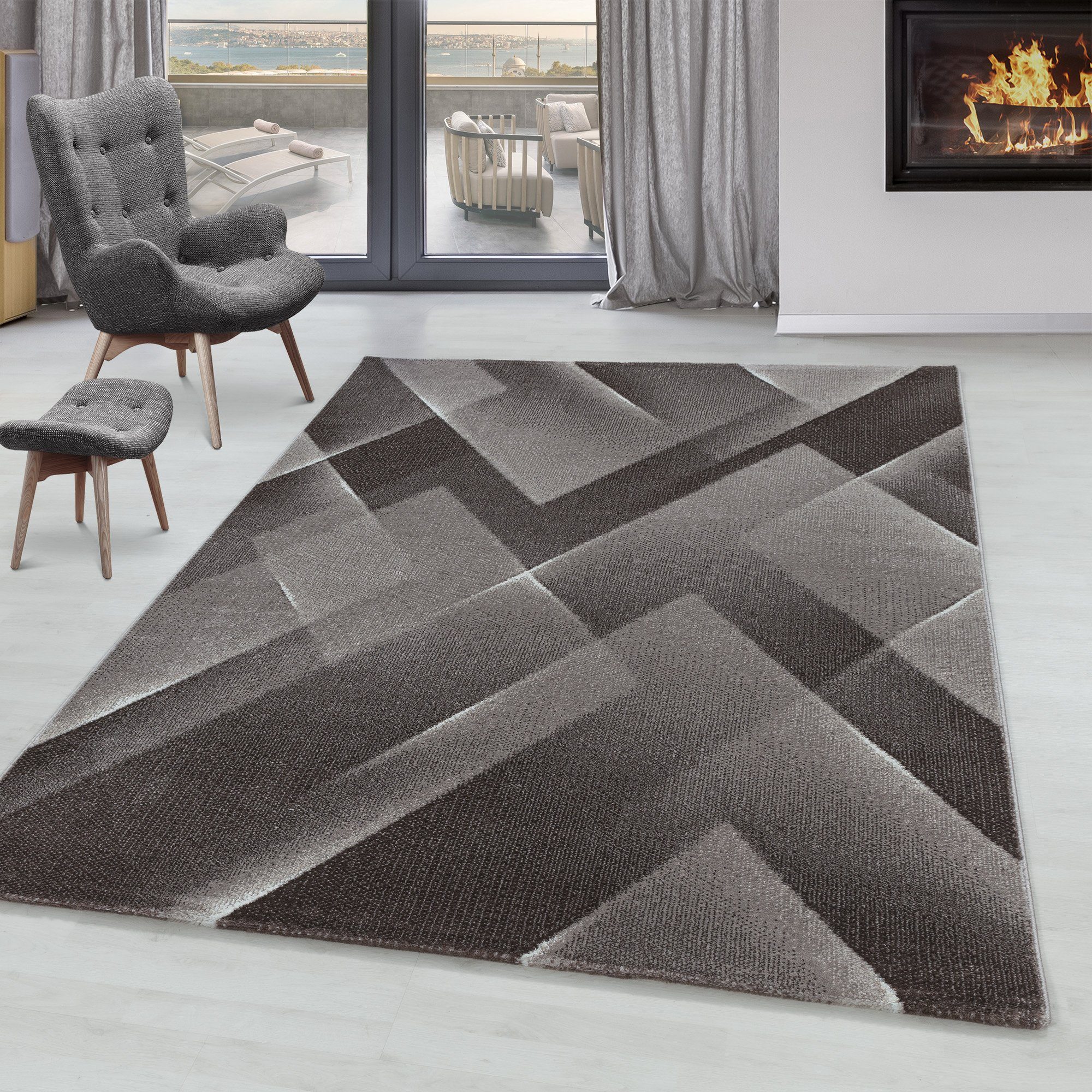 SIMPEX24 Designteppich Abstrakt Design, Rechteckig, Höhe: günstig online kaufen