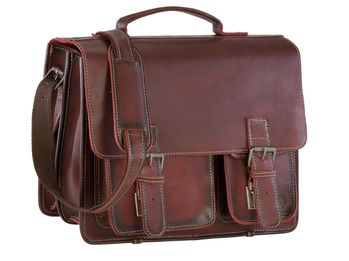 Greenburry Aktentasche Buffalo, Businesstasche, Schultasche, für Herren und Damen, rustikal