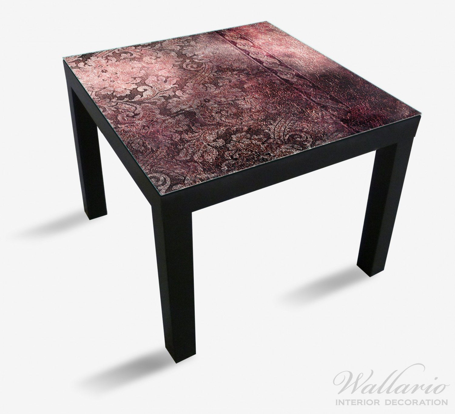 Tisch rot Schnörkelmuster Lack Ikea Wallario Tischplatte St), geeignet für (1 in