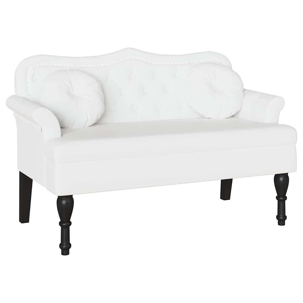vidaXL Sitzbank Chesterfield Bank mit Kissen Weiß 120,5 x 65 x 75 cm Kunstleder (1-St)