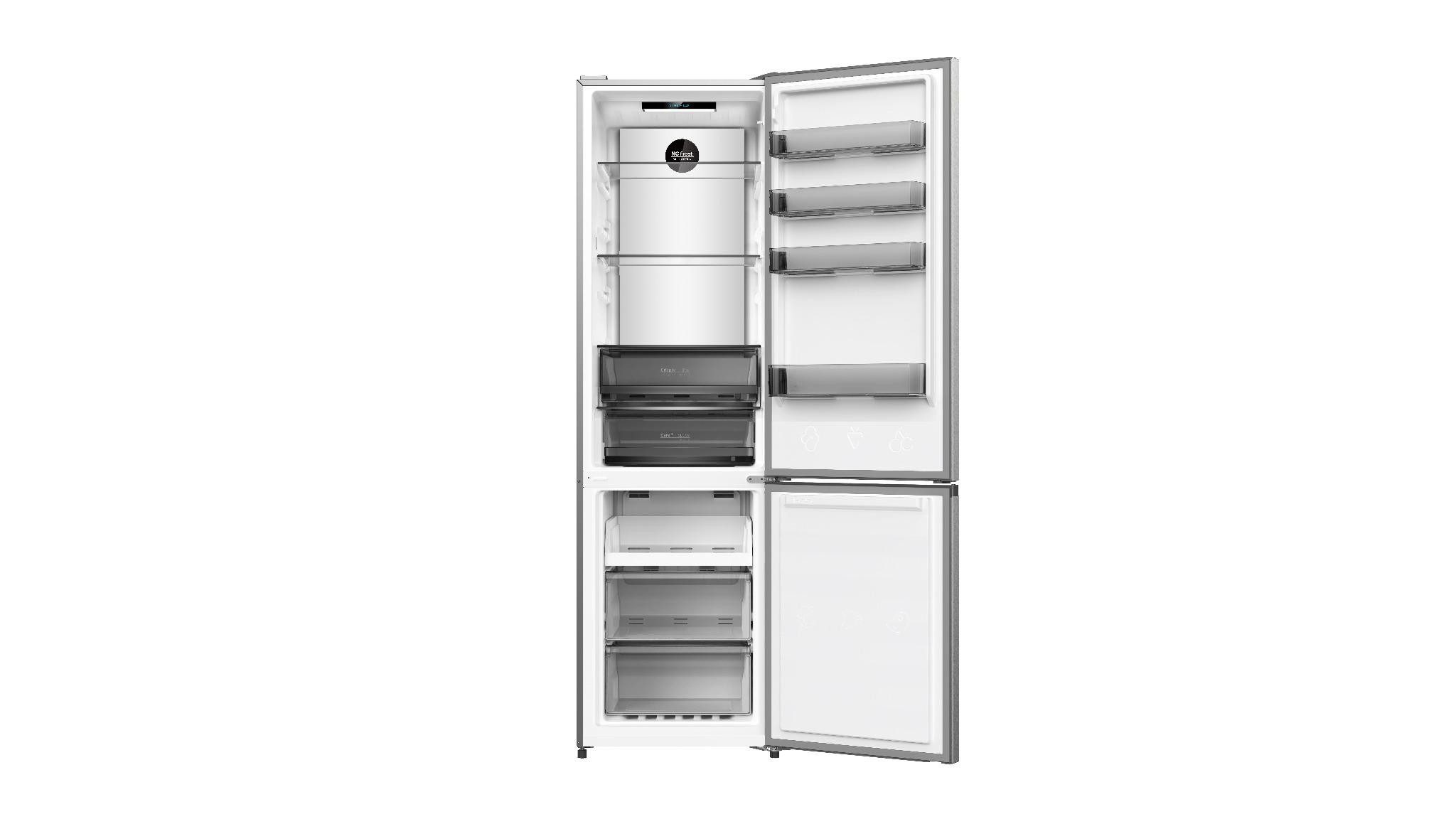 PKM Kühl-/Gefrierkombination Standgerät Inox Design WKG405ANFIX, 200 cm hoch, 59.9 cm breit, NoFrost 405 Liter Freistehend