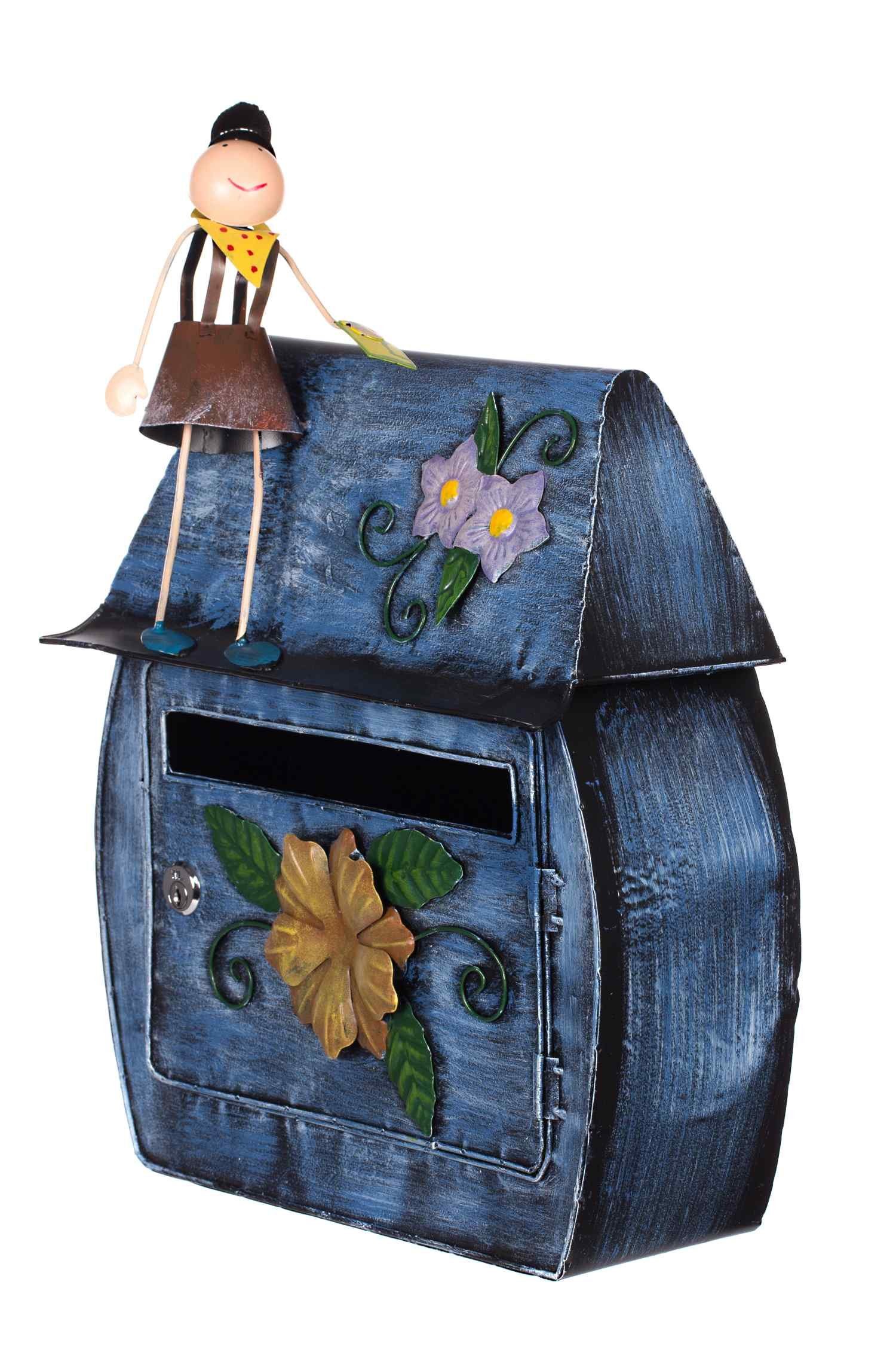 BIRENDY Briefkasten Briefkasten Häuschendesign NA10B336 Metallverzierung Wandbriefkasten