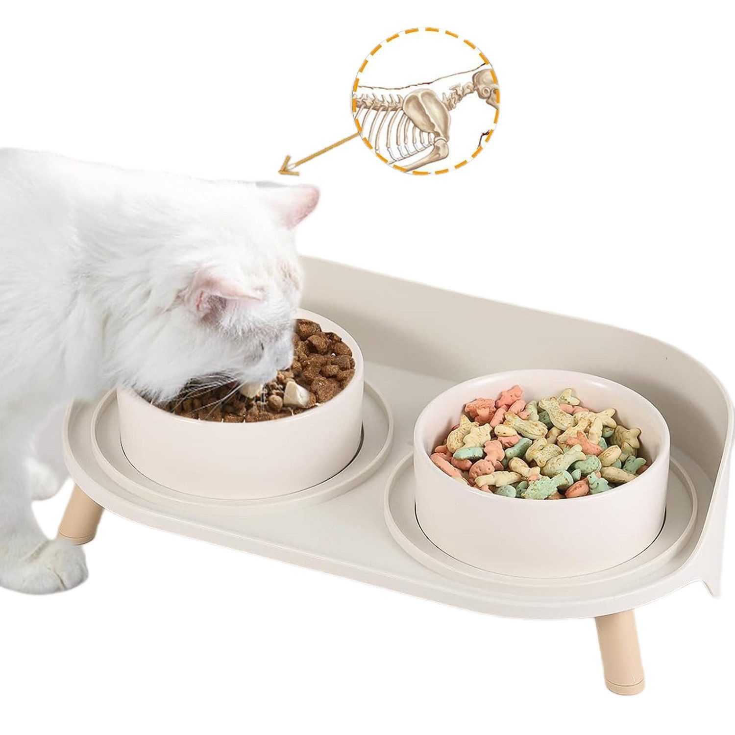 Katzen-Futterspender Katzennapf-Set Doppelter Katzennapf
