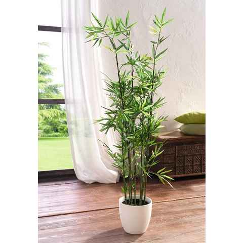 Kunstbambus im Topf, 115 cm hoch, Bambus Zierpflanze, Büropflanze, Kunstpflanze, Dekoleidenschaft, Höhe 115 cm, künstliche Bambuspflanze aus Kunststoff