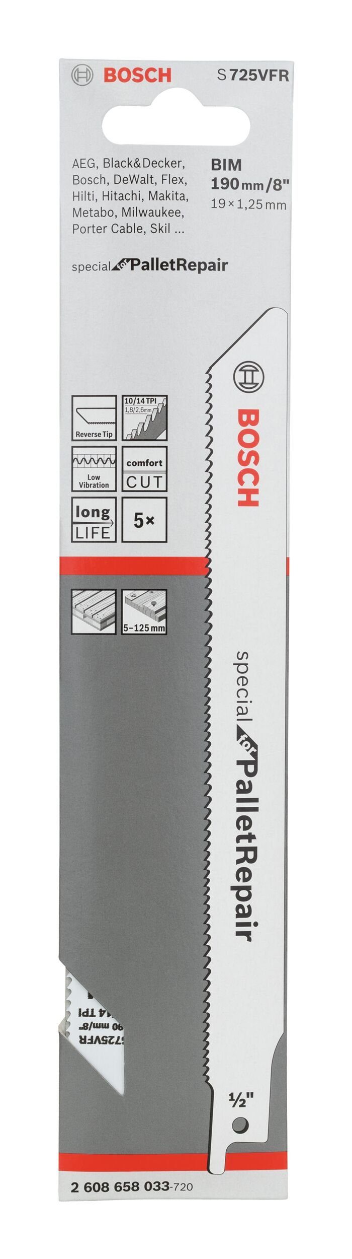 S Repair BOSCH Special Säbelsägeblatt for 725 - Bosch 5er-Pack (5 VFR Stück), Accessories Pallet