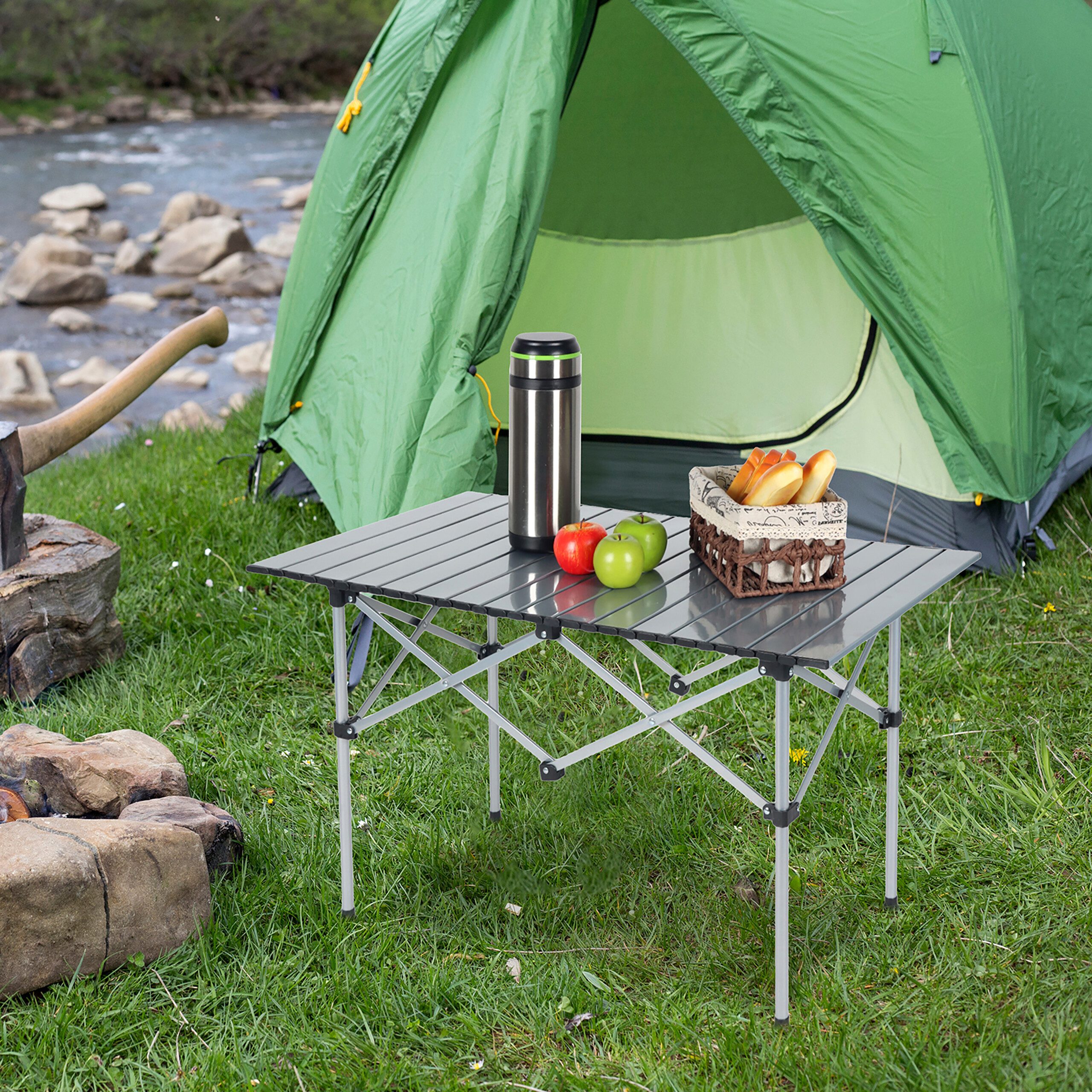 relaxdays Klapptisch Faltbarer Campingtisch aus Stahl, günstig online kaufen