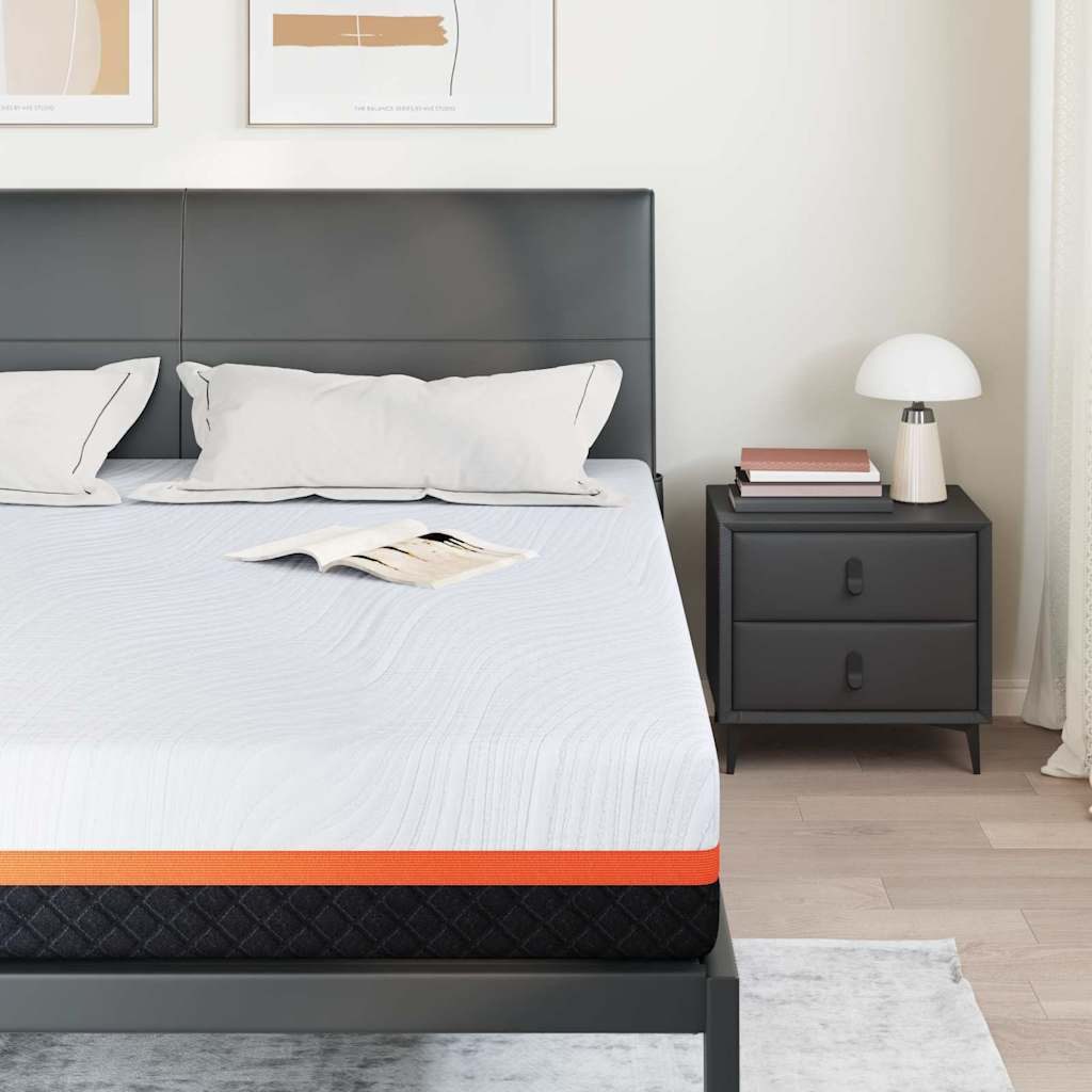 Boxspringmatratze Matratze Weiß und Grau 200 x 200 cm Jacquard-Stoff, vidaXL, 25 cm hoch