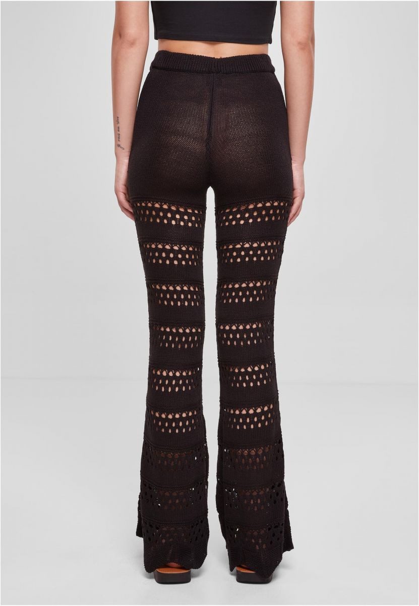 URBAN CLASSICS Leggings Ladies Flared Crochet Knit Leggings XS bis 5XL