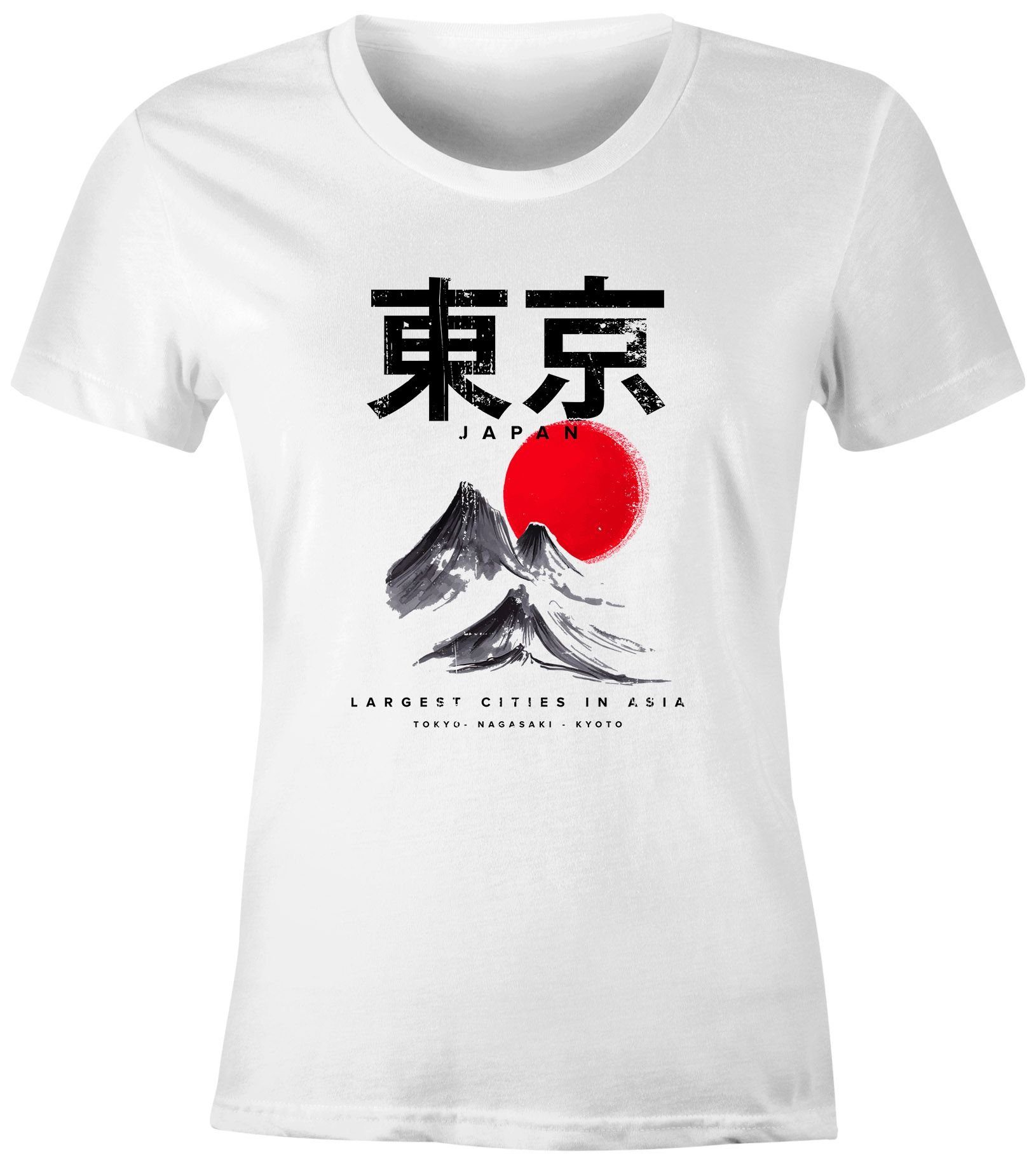 Neverless Print-Shirt Damen T-Shirt Tokyo Asia günstig online kaufen