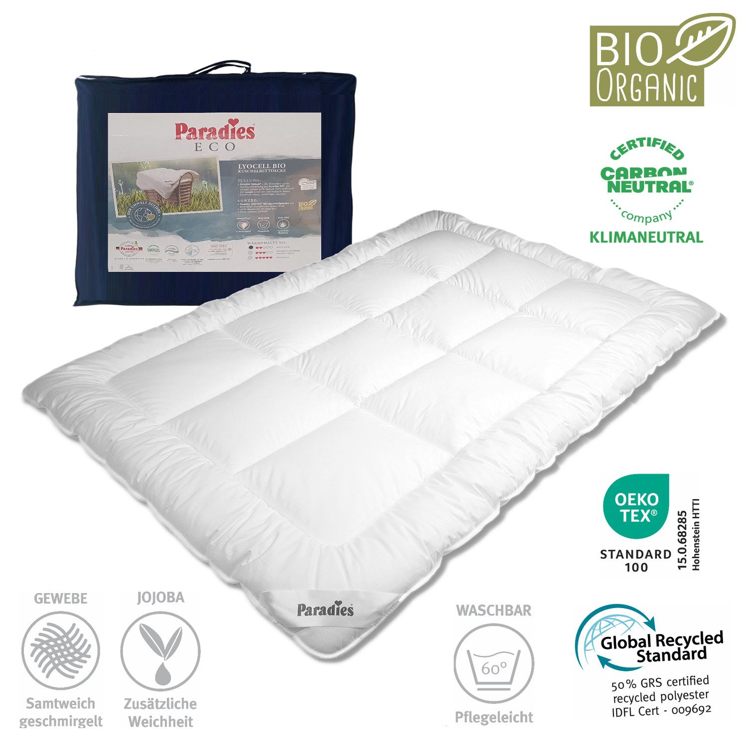 Paradies Kunstfaserbettdecke Paradies Nima-Fill Bio Organic winterwarm Bett günstig online kaufen