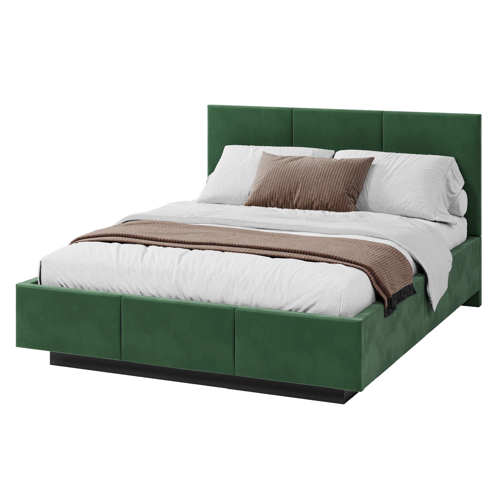 FDM Polsterbett ALMADA modern mit Bettkasten MADE IN EU - mit Trinity Velours Bezug (verfügbar 90x200 120x200 140x200 160x200 180x200cm, Bettrahmen, Bett, mit großen gepolsterten Kopfteil, mit Bettkasten zum aufklappen), Hebbarer Metallrahmen, Bettkasten, mit/ohne Matratze