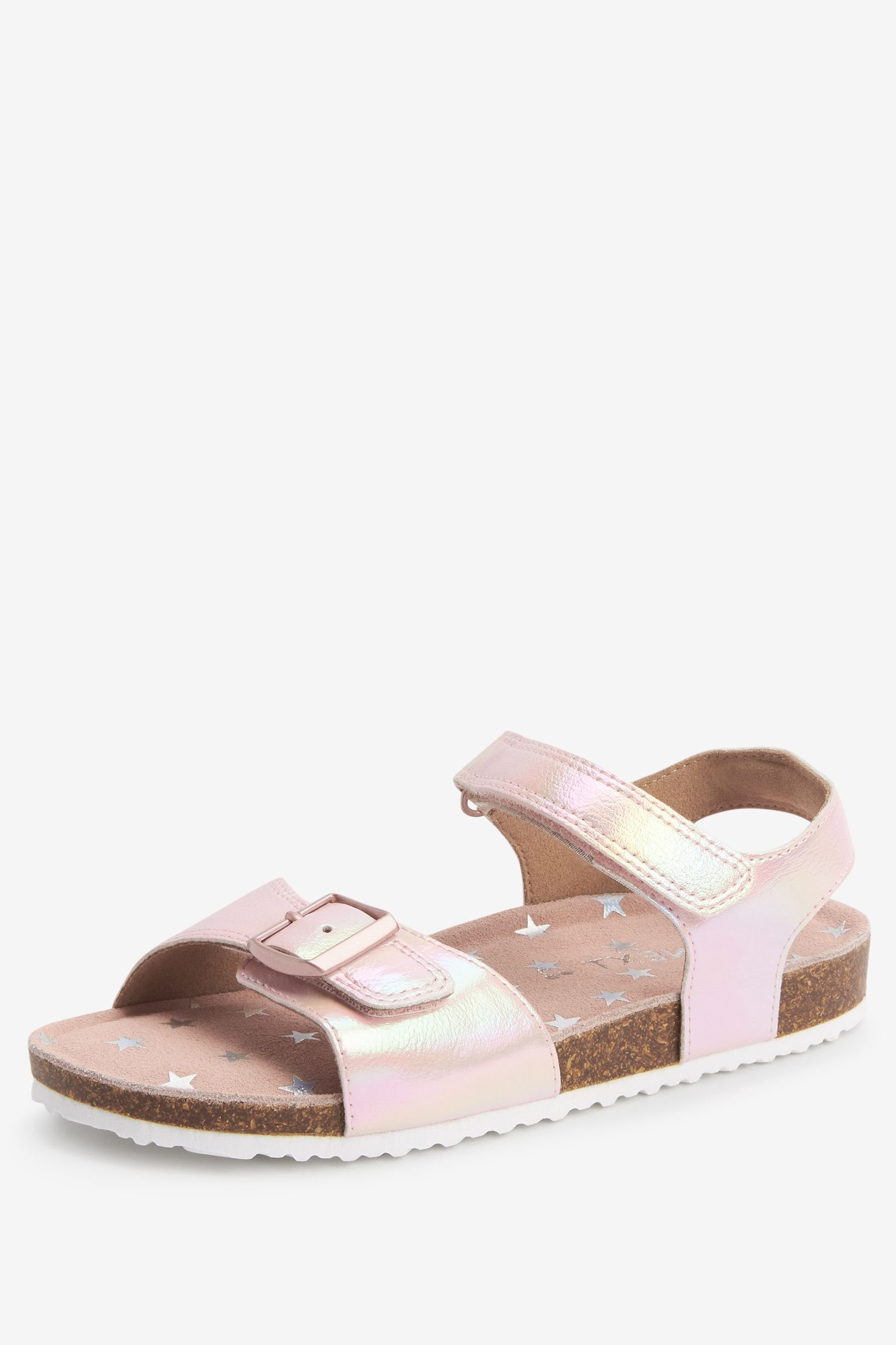 mit Sandale Rainbow Pink (1-tlg) Kork-Fußbett, Shimmer Next Breite Passform Sandale