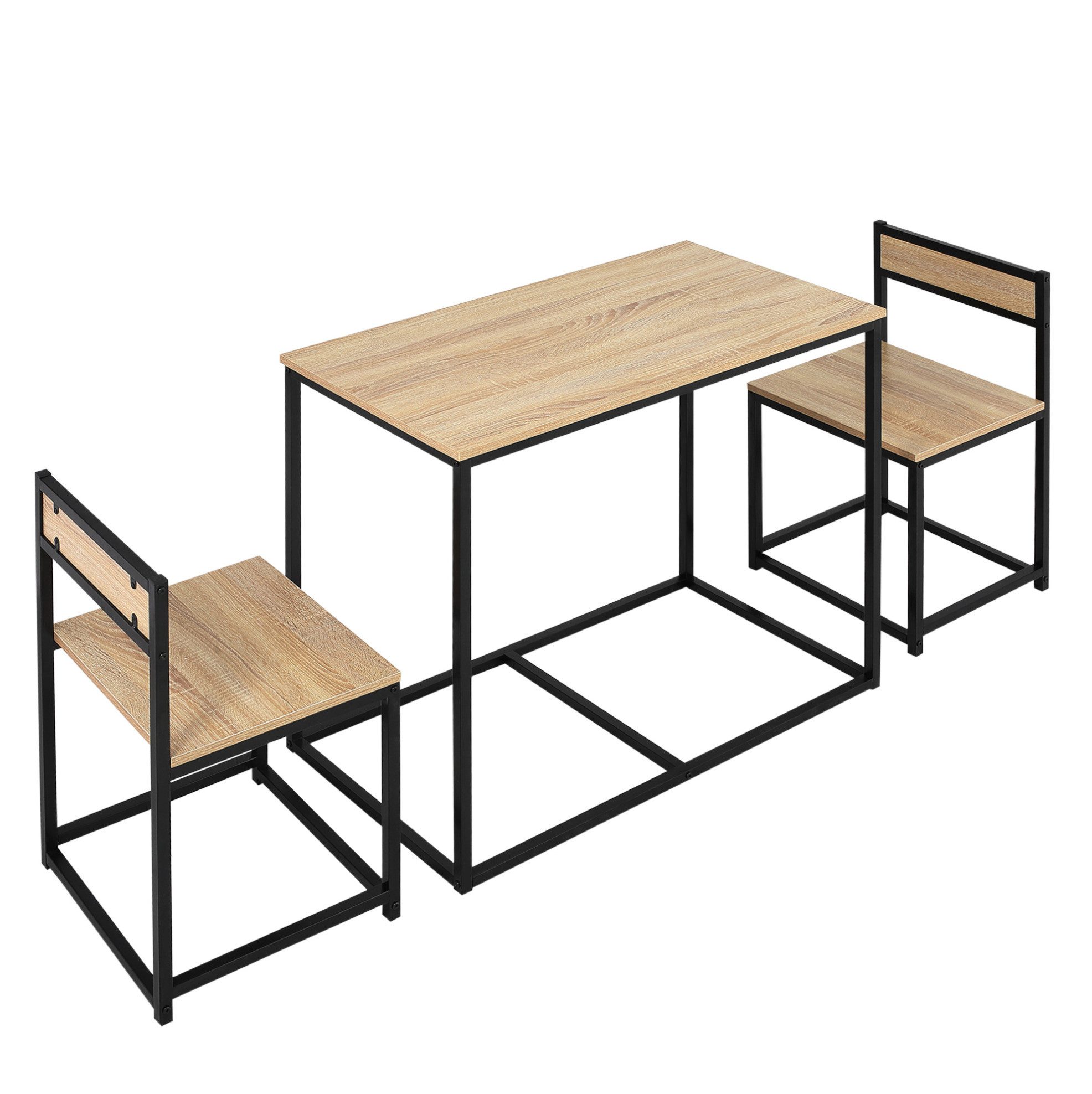 Essgruppe Esstisch-Set 3-teilig mit Tisch und 2 Stühlen für 2 Personen