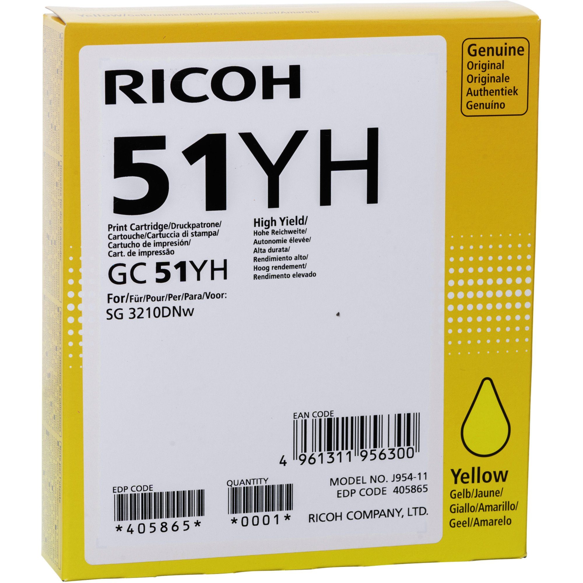Ricoh Ricoh Tinte gelb 405865 Tintenpatrone | Tintenpatronen