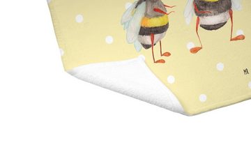 Mr. & Mrs. Panda Handtuch Hummeln Kleeblatt - Gelb Pastell - Geschenk, lustige Sprüche, glückli, (1-St), Allrounder