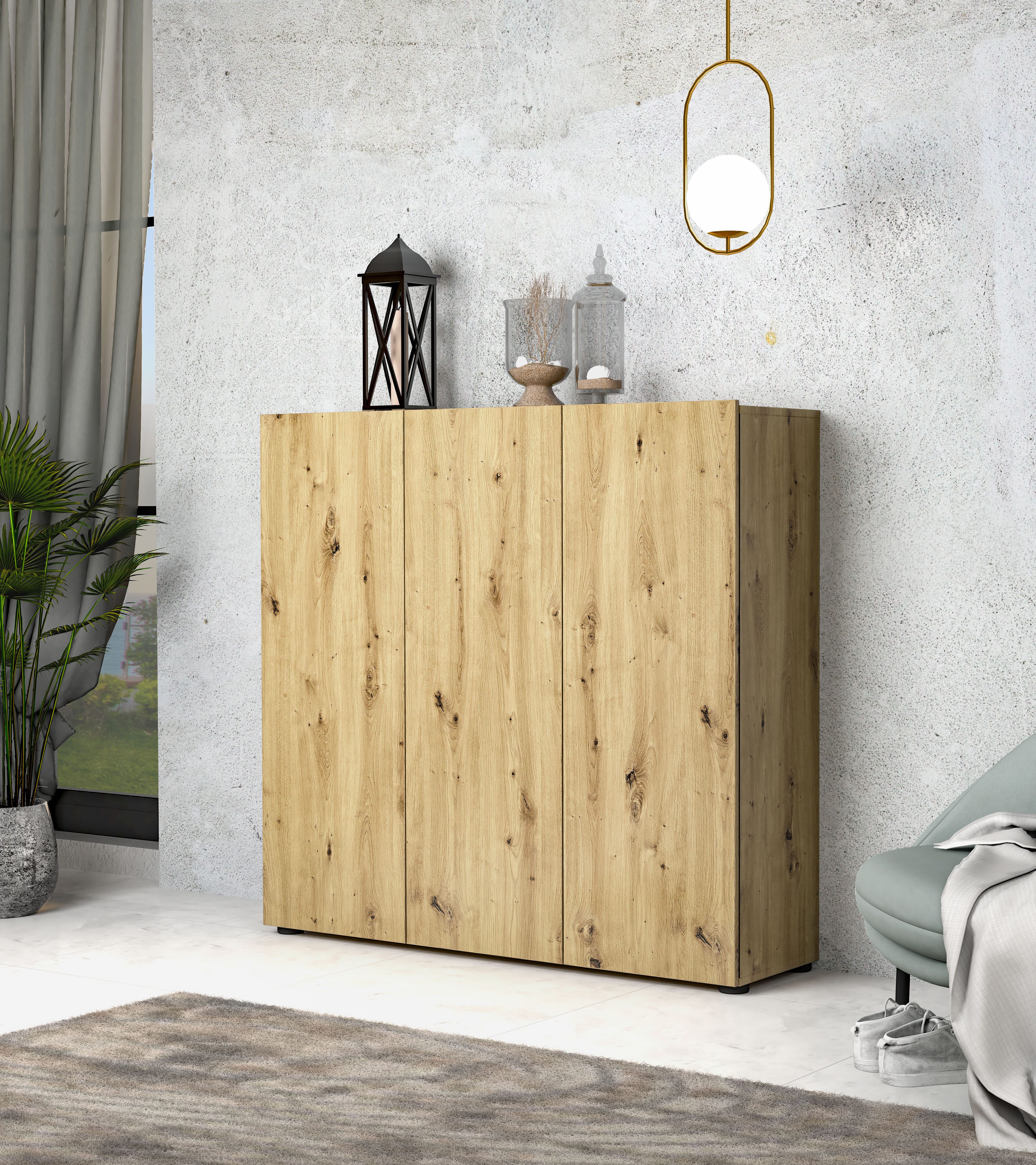 Home affaire Schuhschrank MISTER- Schuhregal, Made in Italy, 12 Fächer, 10 Einlegeböden Breite 120 cm, höhe 114 cm, Holzdekor in matter Ausführung