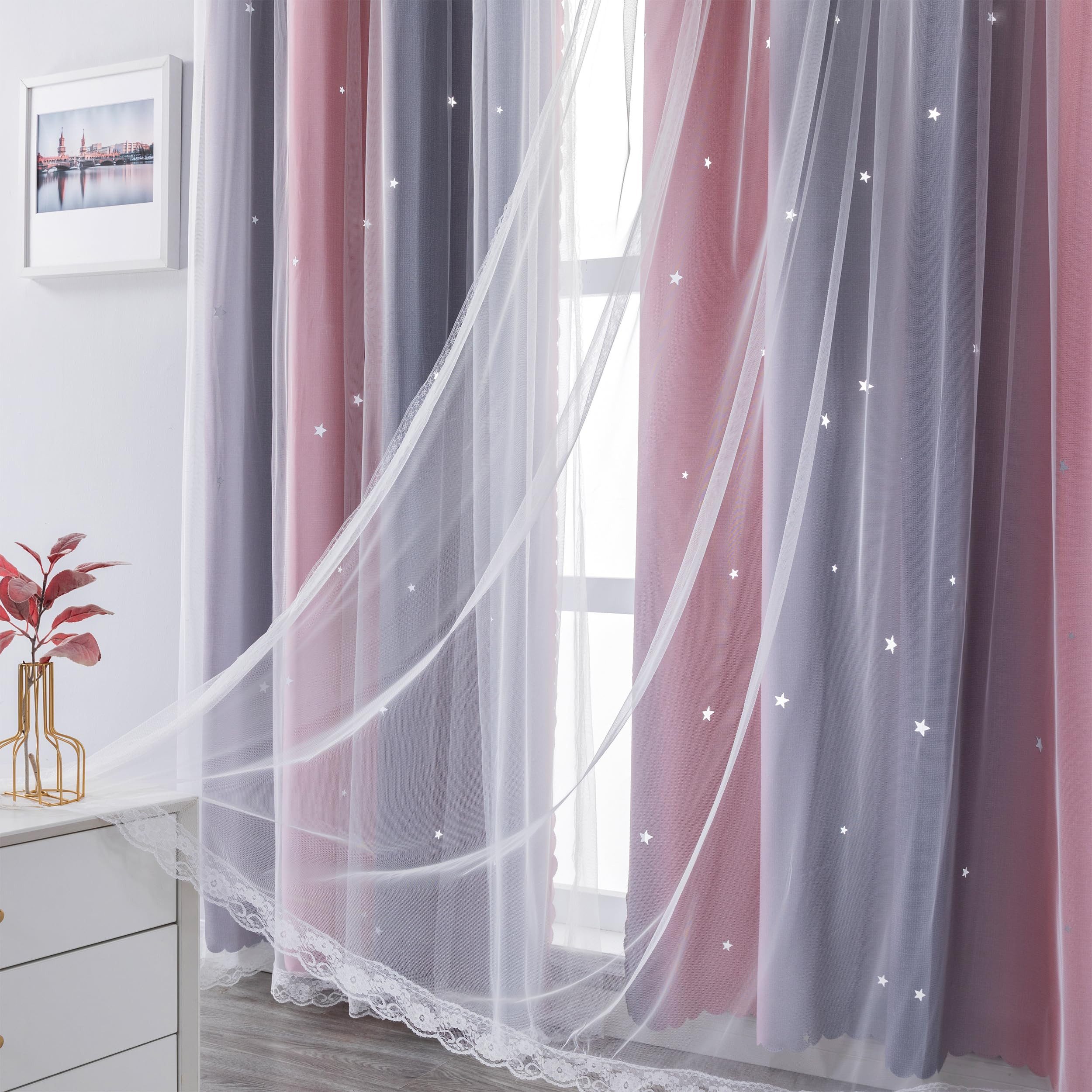 FOUORTUNATE-BEE Gardine Blickdicht, für Schlafzimmer und günstig online kaufen