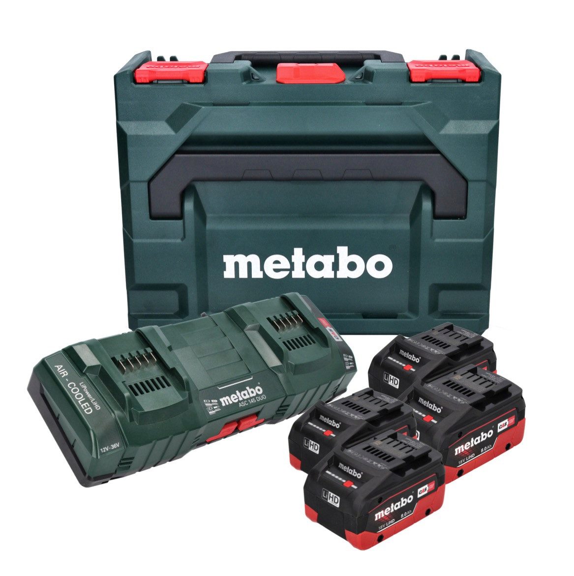 metabo Basis Set 4x Li-Power Akkupack 18 V 8,0 Ah CAS Li-Ion Akku Akkupacks