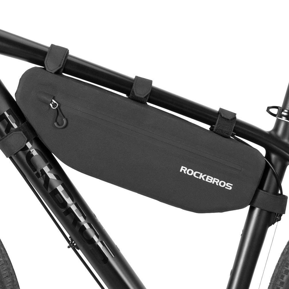 ROCKBROS Fahrradtasche Wasserdicht Rahmentasche (1-tlg), Triangle Bag Dreiecktasche ca.3L Schwarz