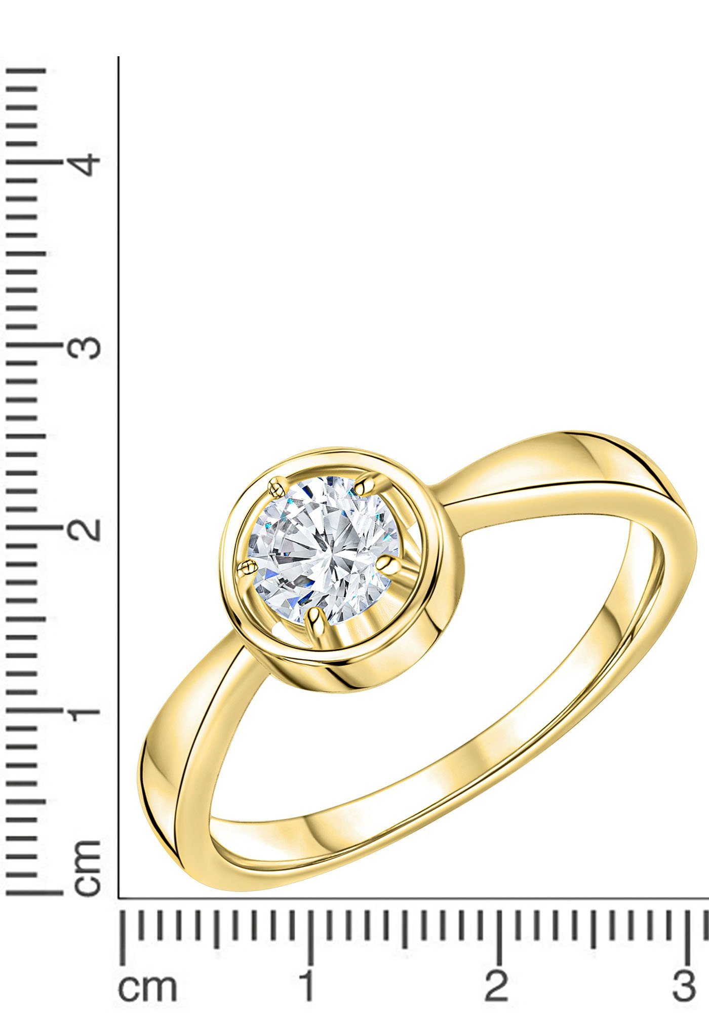 Firetti Fingerring Schmuck Geschenk Silber 925 Silberring Solitär, mit Zirkonia (synth)